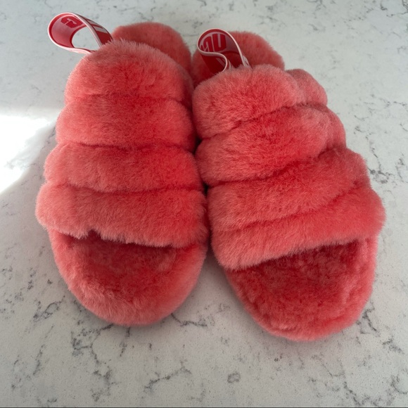 Ugg yeah fluff slides sling back slippers - Picture 3 of 9